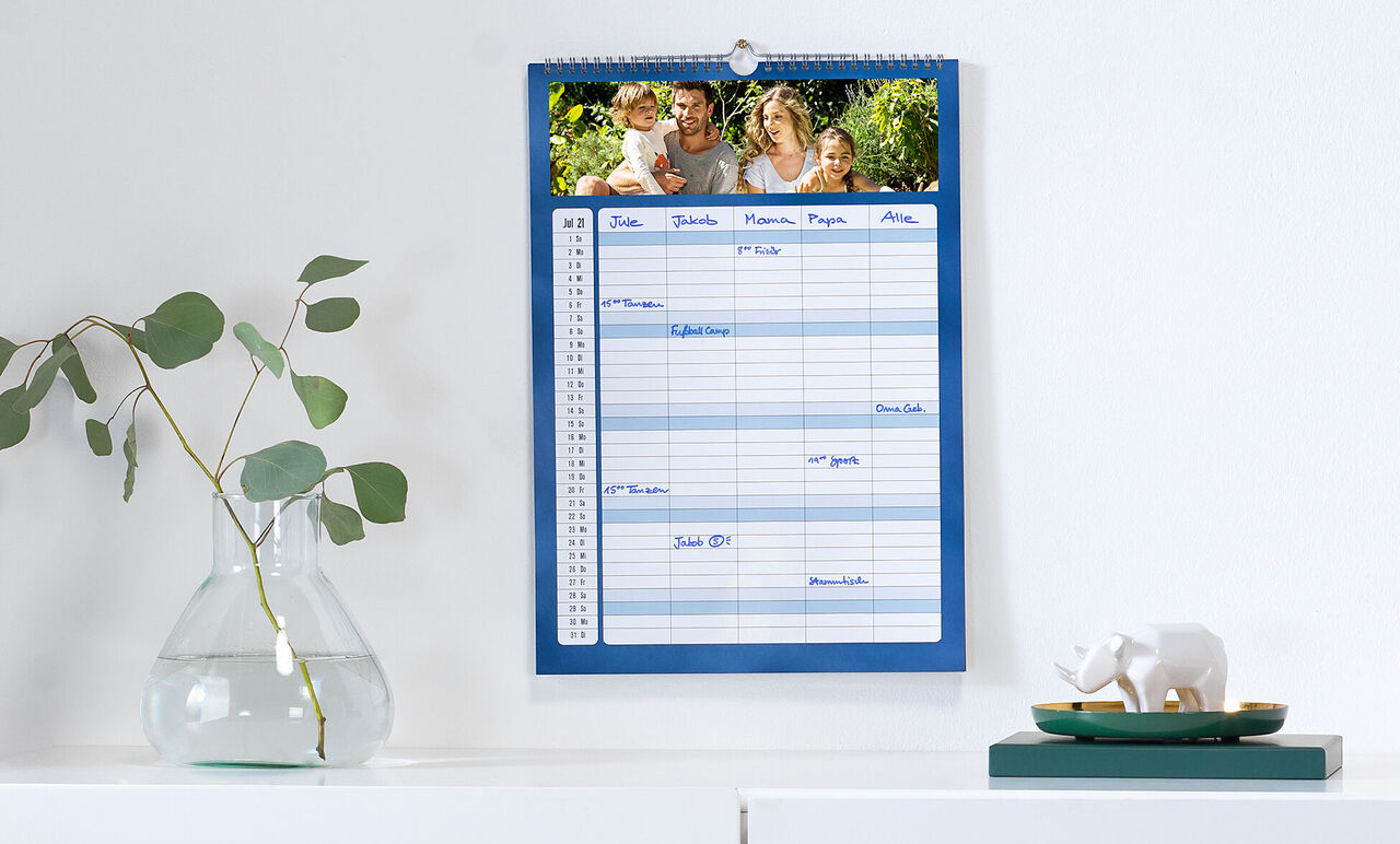 Calendario da parete per appuntamenti family